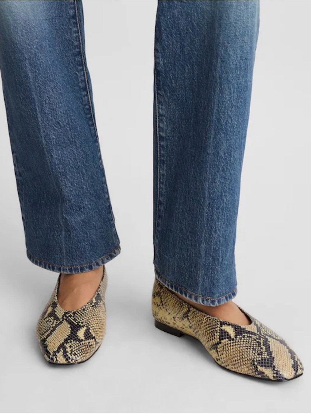 Madewell Snake-Print Mylie Ballet Flats